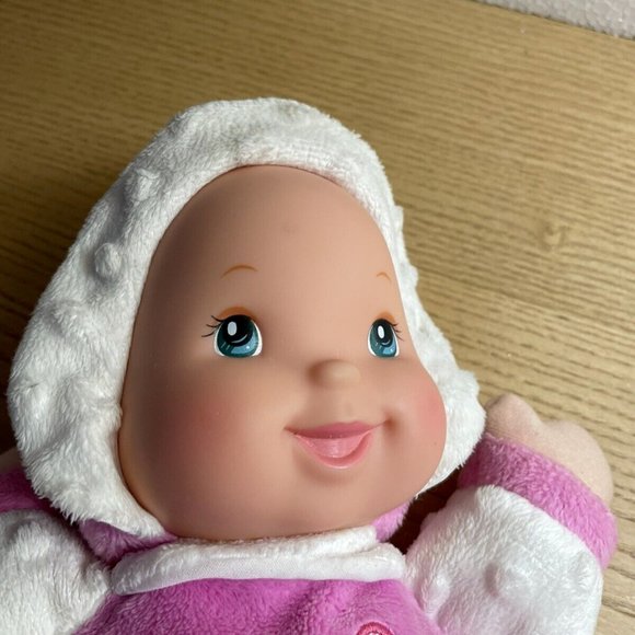 Goldberger Toy Baby's First Doll Minky So Soft Rattle Plush Lovey Pink Soft 14” - Picture 4 of 9